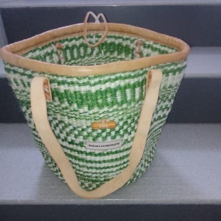 White & Green Kiondo bag- Baraka handicrafts