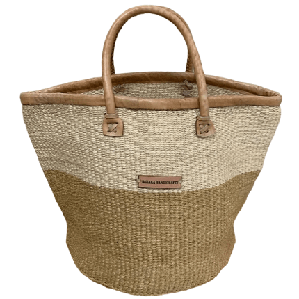 Brown & cream Kiondo bag- Baraka handicrafts