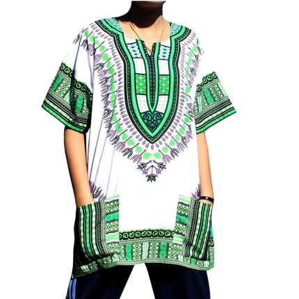 Spring green dashiki shirt-Baraka handicrafts