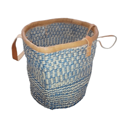 White & Blue Kiondo bag- Baraka handicrafts