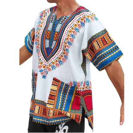 white blue dashiki shirt-Baraka handicrafts