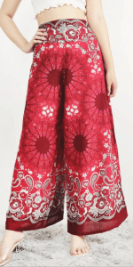 Brick Red sunflower print Palazzo Pants in Canada- Baraka handicrafts