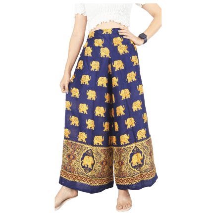 Gold elephant print Palazzo Pants in Canada- Baraka handicrafts