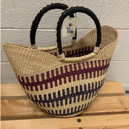 Maroon Cream u shopper basket in canada