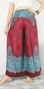 Maroon sunflower print Palazzo Pants in Canada- Baraka handicrafts