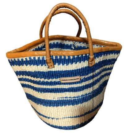 Navy blue cream handwoven kiondo bag in canada