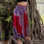 Red Lotus Harem Pants in Canada- Baraka Handicrafts