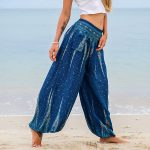 Royal Blue Feather Yoga Pants in Canada- Baraka handicrafts
