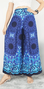 Royal Blue sunflower print Palazzo Pants in Canada- Baraka handicrafts