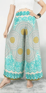 Sky blue sunflower print Palazzo Pants in Canada- Baraka handicrafts