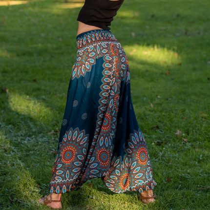 Teal Lotus Harem Pants in Canada- Baraka Handicrafts